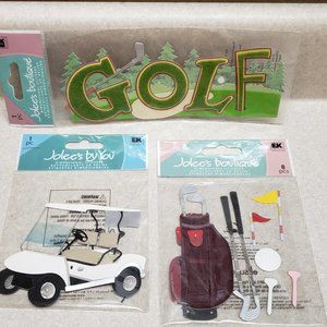 3 new packs scrapbooking craft Golf themed Stickers Jolees